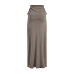 High Waist Ruched Knit Maxi Skirt