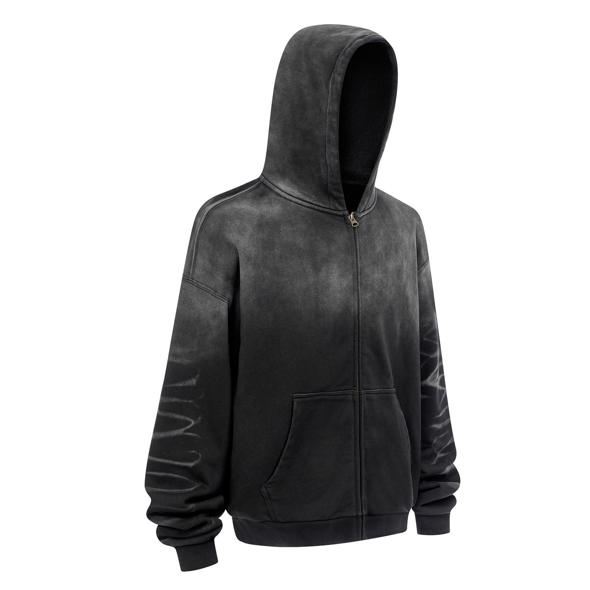 Tiger Stripes Gradient Color Zip Up Hoodie