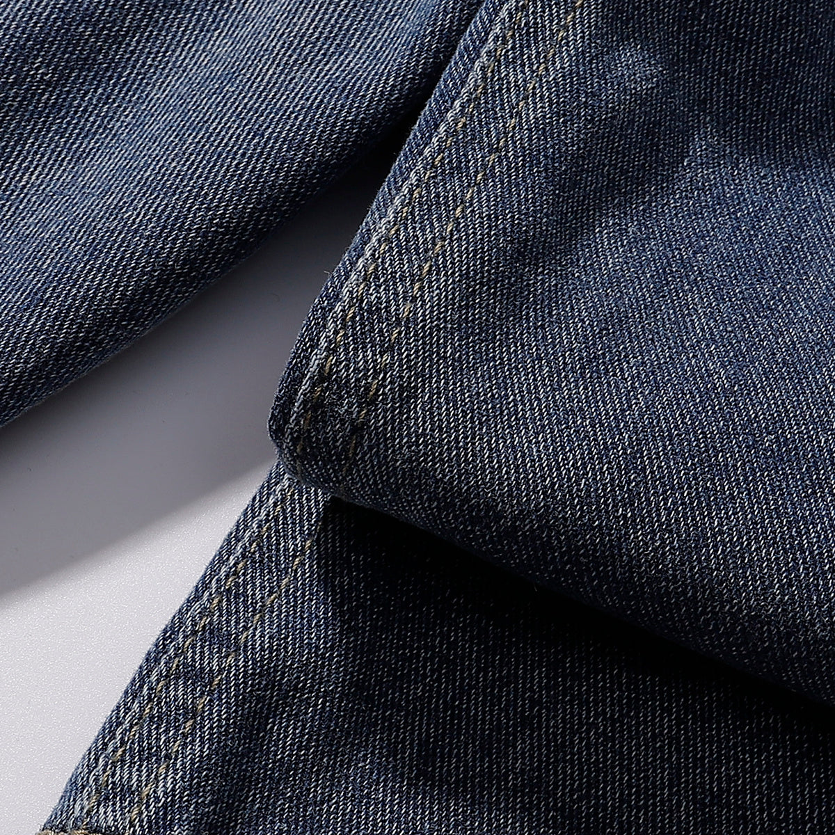 Plaid Patch Back Pocket Denim Shorts