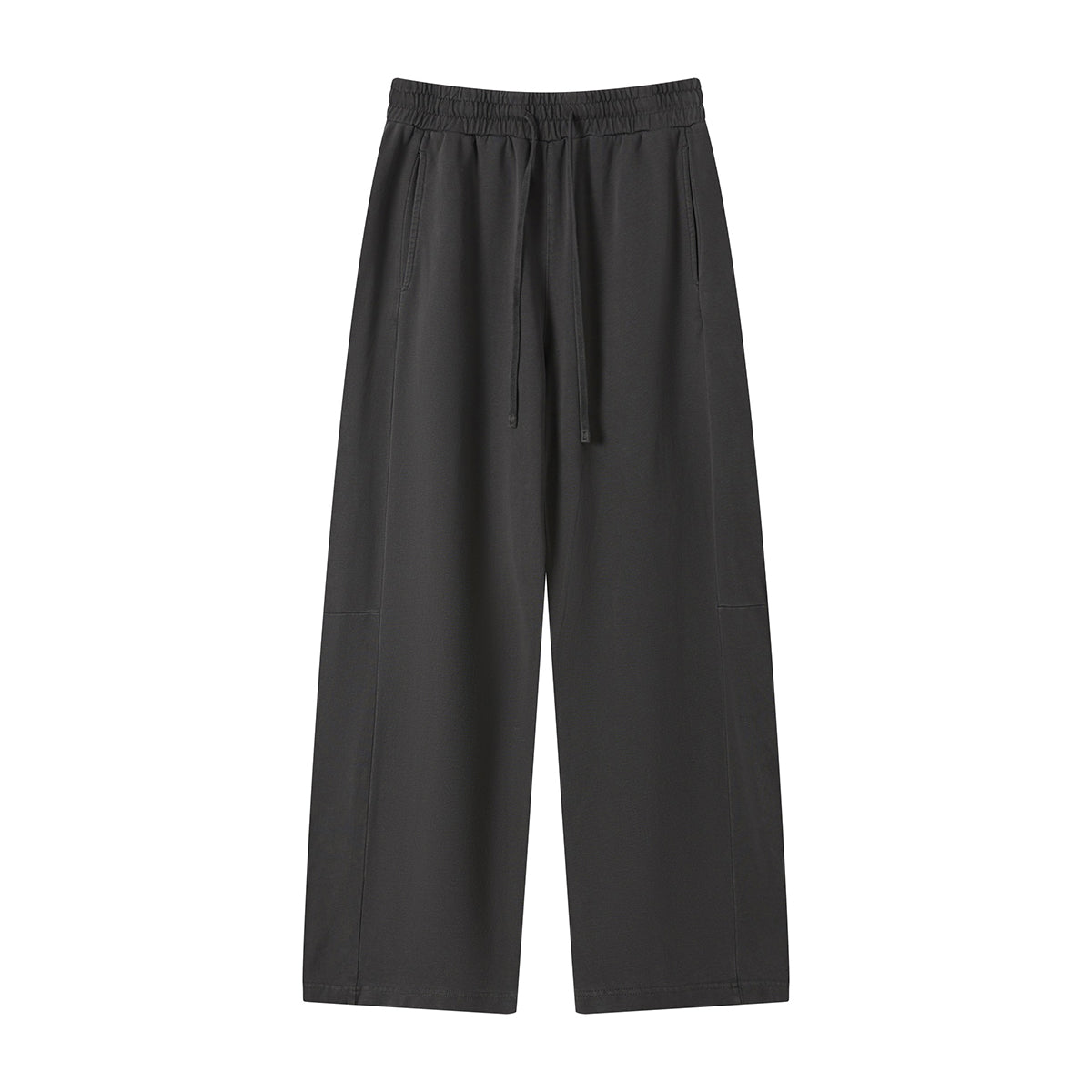 Curved Seam Straight Leg Casual Street Trousers