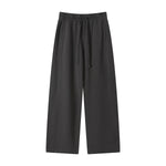 Curved Seam Straight Leg Casual Street Trousers