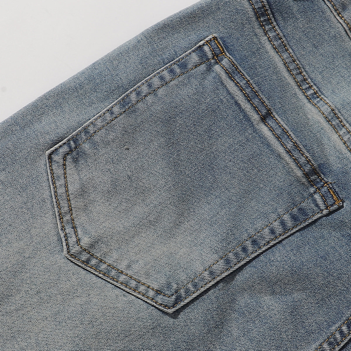 Light Wash Slight Flare Mid Rise Vintage Jeans