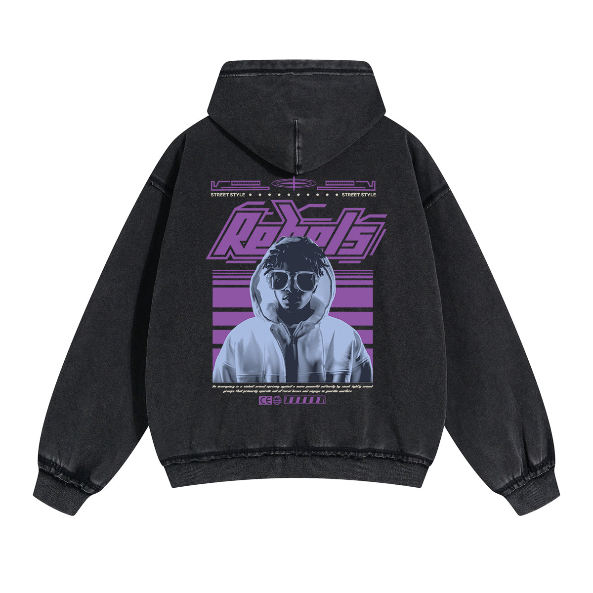 Rebels Y2k Streetwear Double Slider Zip Hoodie-INNBLAC Fashion Apparel