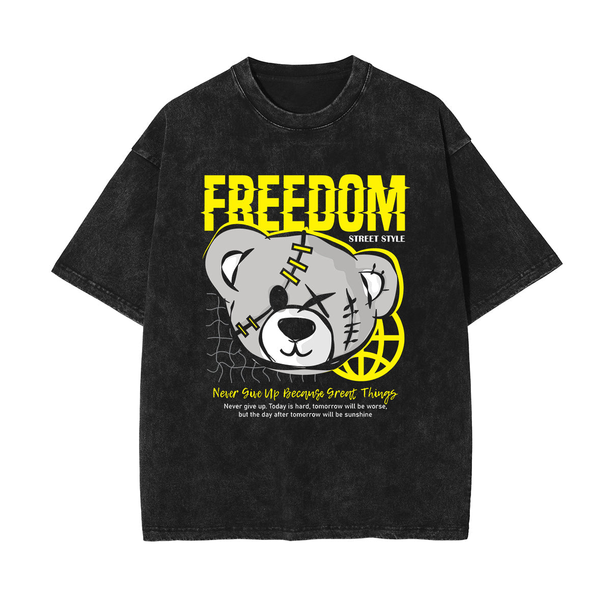 Bear Doll Streetwear Graffiti Tee-INNBLAC Fashion Apparel