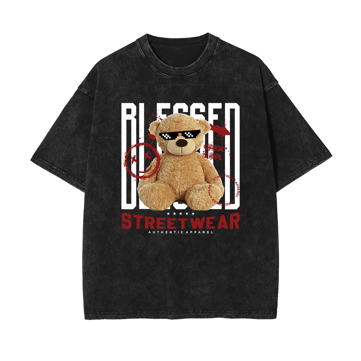 Cute Teddy Bear Urban Streetwear Tee-INNBLAC Fashion Apparel