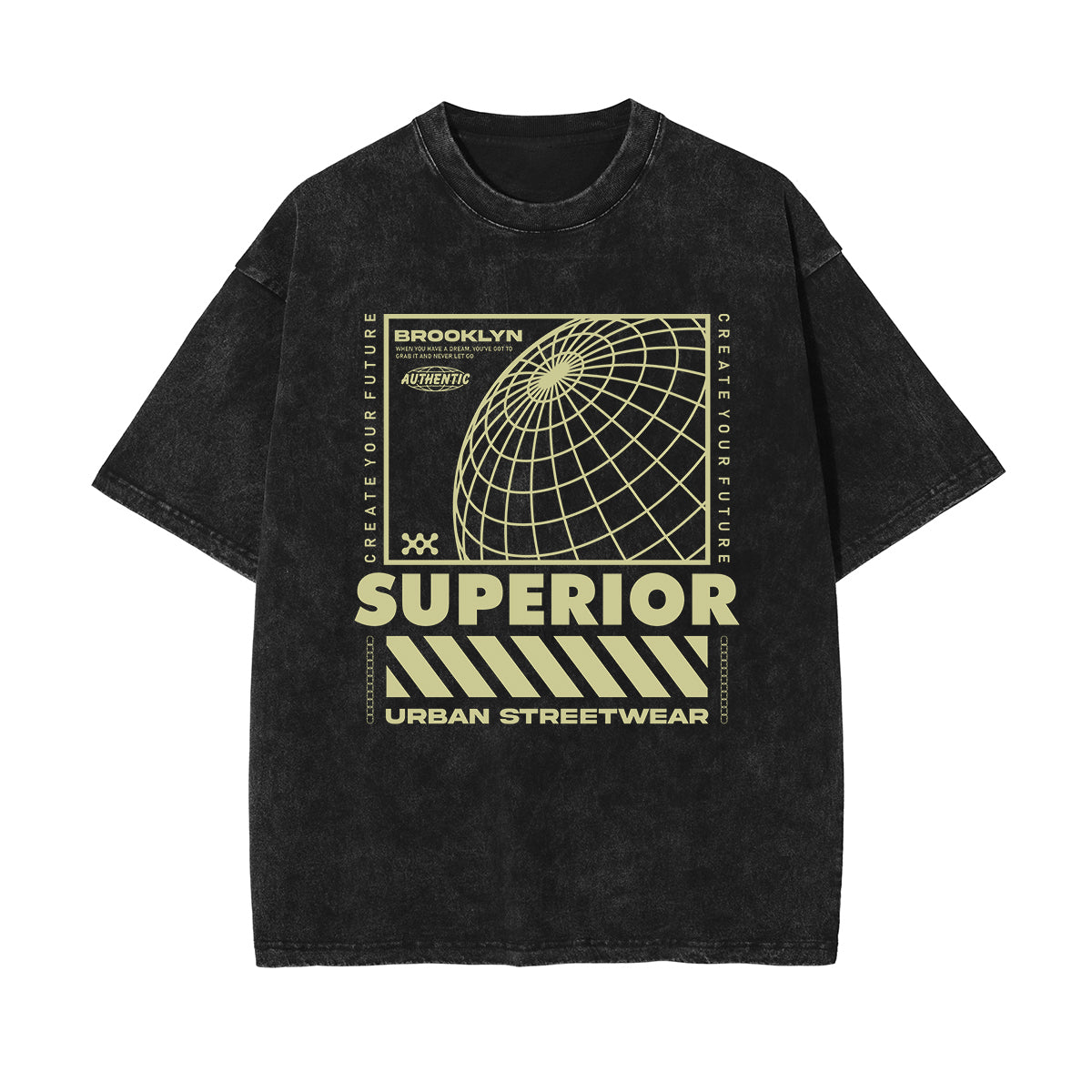 Urban Streetwear Stone Wash Graphic Tee-INNBLAC Fashion Apparel