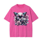 Gothic Butterfly Skull Art Graphic Tee-INNBLAC Fashion Apparel