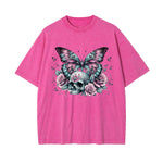 Gothic Butterfly Skull Art Graphic Tee-INNBLAC Fashion Apparel